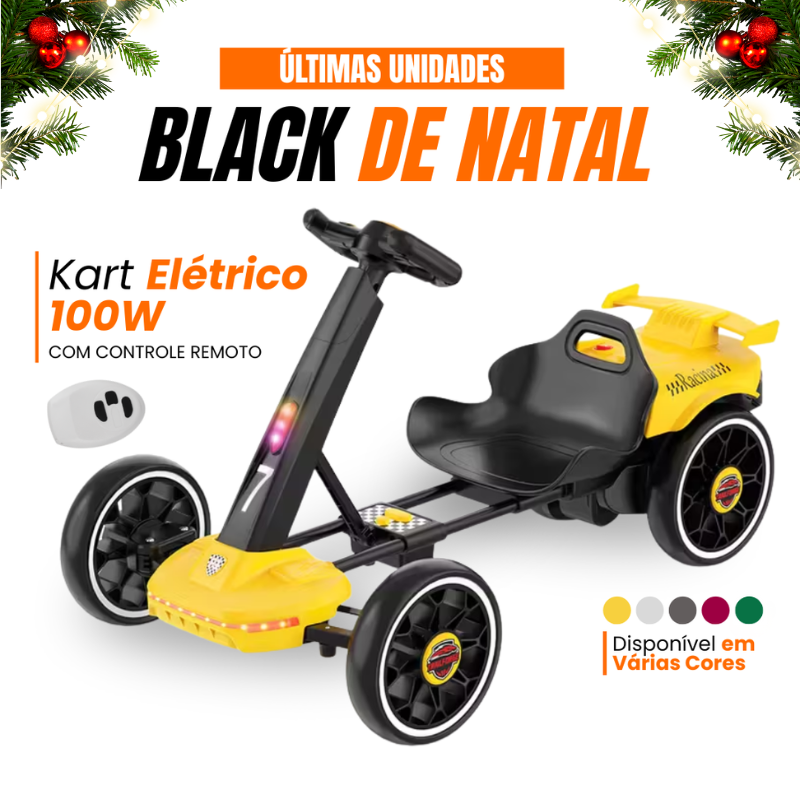Relâmpago Kids© - Kart elétrico para crianças c/ controle remoto