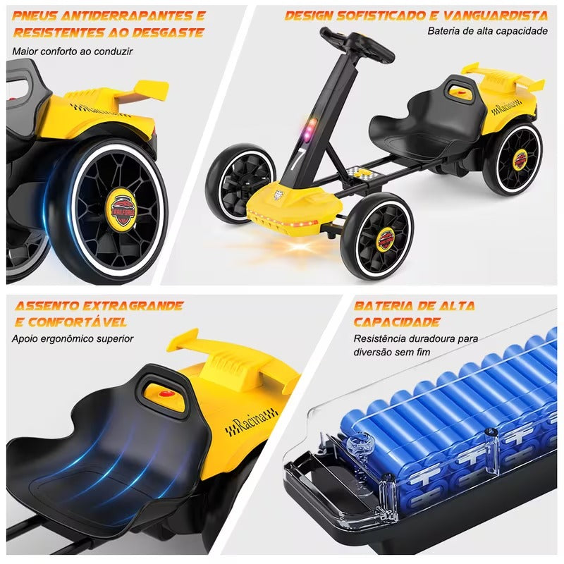 Relâmpago Kids© - Kart elétrico para crianças c/ controle remoto